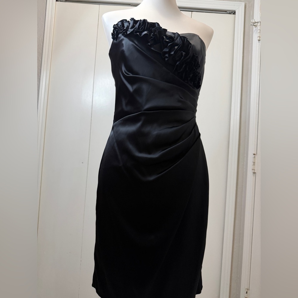 White House Black Market Sleek Black Mini Dress - Picture 7 of 12